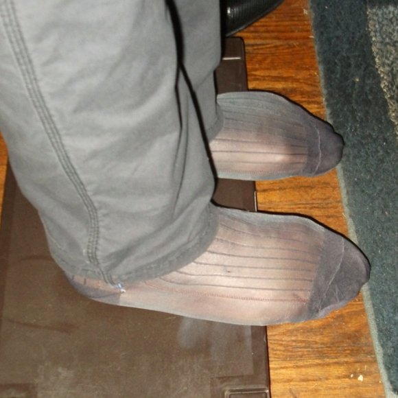 2PR Men's Sheer Charcoal Thick N Thin with Pattern, Cap Toe Cap Heel Socks 10-13 - Picture 11 of 13